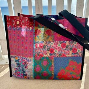 Multicolor NATURAL LIFE Floral Patchwork Tote Bag - Reusable Beach & Market tote